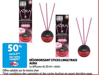 DÉSODORISANT STICKS LINGE FRAIS AURA
