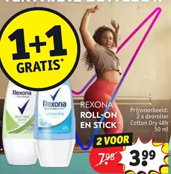 Kruidvat 2 x deoroller Cotton Dry 48h 50 ml aanbieding