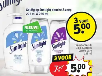 Kruidvat 3 x douchegel Classic Care 225ml aanbieding