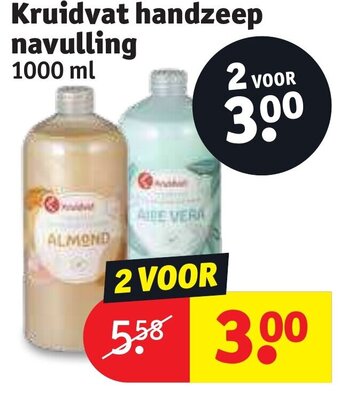Kruidvat Kruidvat handzeep navulling 1000 ml aanbieding