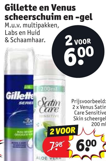 Kruidvat Gillette en Venus scheerschuim en -gel aanbieding