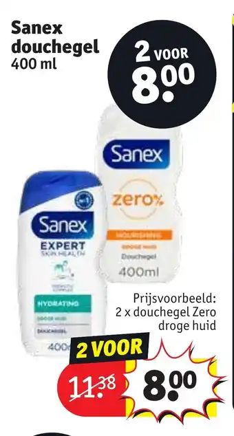 Kruidvat Sanex douchegel 400ml aanbieding