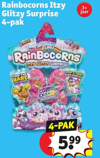 Kruidvat Rainbocorns Itzy Glitzy Surprise 4-pak aanbieding