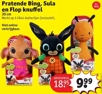 Kruidvat Pratende Bing, Sula en Flop knuffel 30cm aanbieding