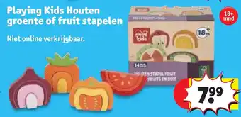 Kruidvat Playing Kids Houten groente of fruit stapelen aanbieding
