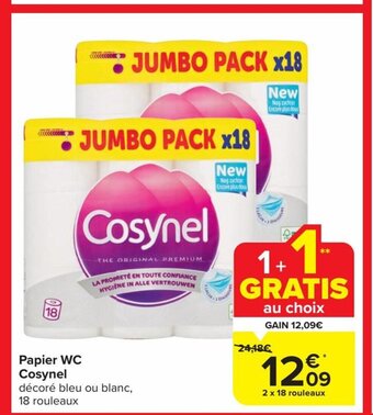 Carrefour Market Papier WC Cosynel 2 x 18 rouleaux aanbieding