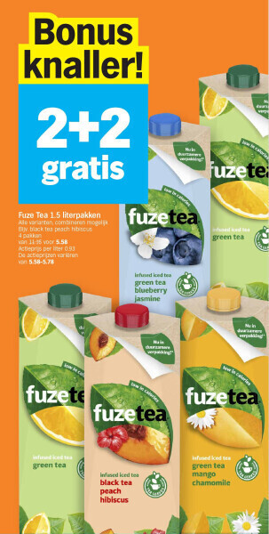 Albert Heijn Fuze tea 1.5 literpakken aanbieding