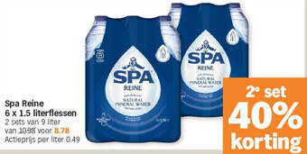 Albert Heijn Spa reine 6 x 1.5 literflessen aanbieding