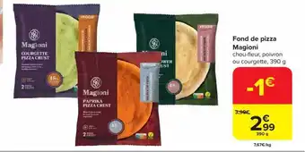 Carrefour Market Fond de pizza Magioni chou-fleur, poivron ou courgette, 390 g aanbieding