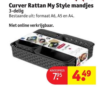 Kruidvat Curver Rattan My Style mandjes Villa Volance decomeubel 3-delig aanbieding