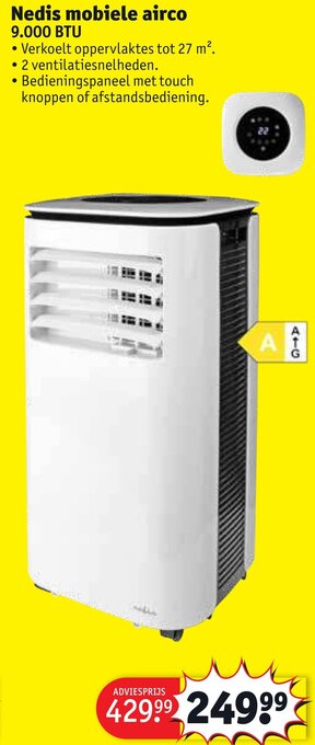 Kruidvat Nedis mobiele airco 9.000 BTU aanbieding