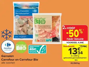 Carrefour Garnalen en Bio aanbieding
