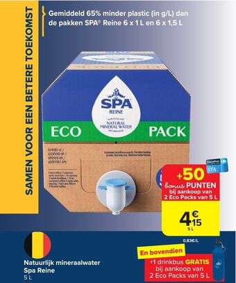 Carrefour Natuurlijk mineraalwater Spa Reine 5 L aanbieding