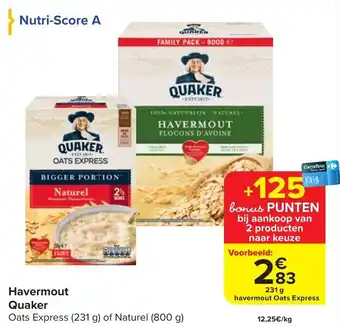 Carrefour Havermout Quaker 231 g aanbieding