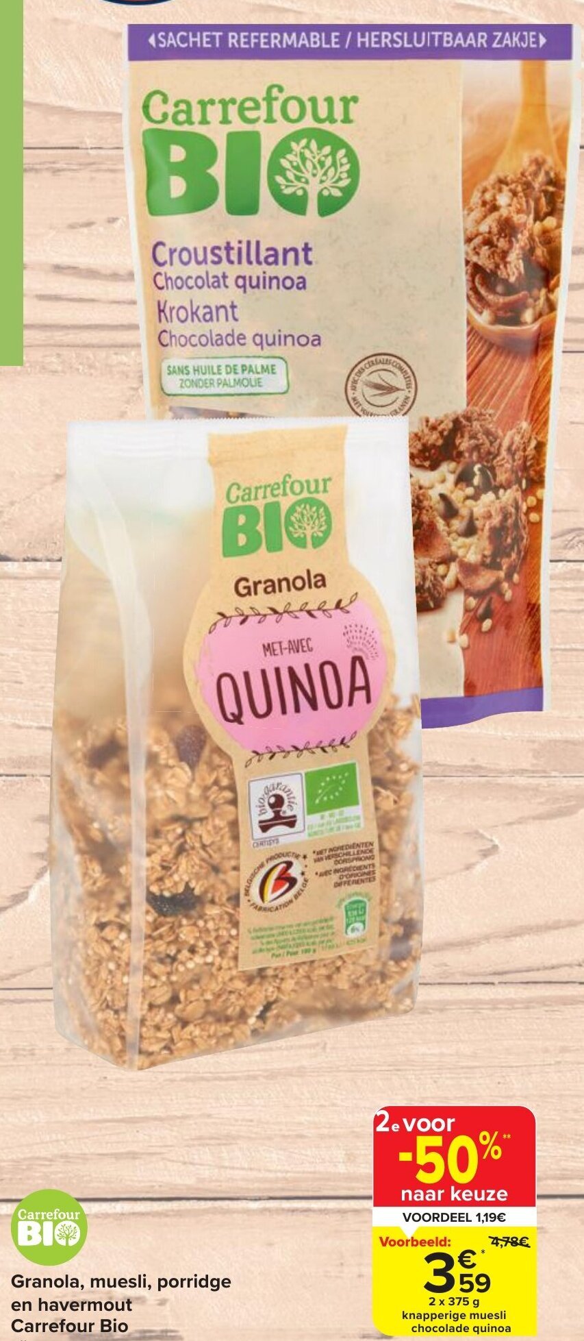 Granola Granola, muesli, porridge en havermout 2 x 375 g promotie bij