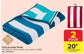 Carrefour Market Drap de plage Shade, 80 x 160 cm aanbieding