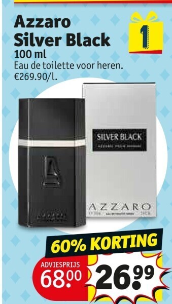 Kruidvat Azzaro silver black 100 ml aanbieding