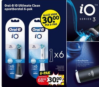 Kruidvat Oral-b io ultimate clean opzetborstel 6-pak aanbieding