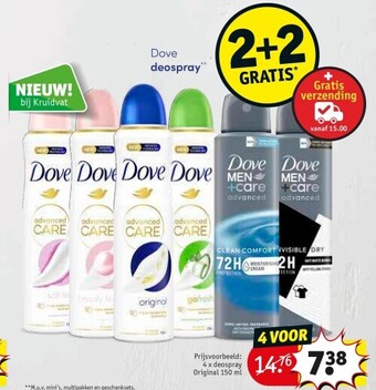 Kruidvat 4 x deospray original 150 ml aanbieding