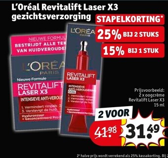 Kruidvat L’oréal revitalift laser x3 gezichtsverzorging aanbieding