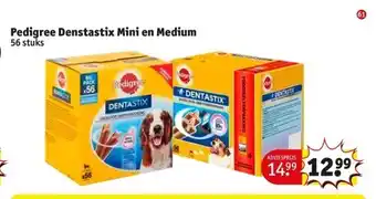 Kruidvat Pedigree denstastix mini en medium aanbieding