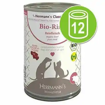12x400g Herrmann’s Vlees Puur Bio Kalkoen Puur Hondenvoer