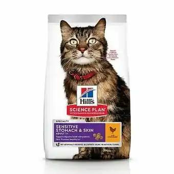 Zooplus 1,5kg Adult 1+ Sensitive Stomach & Skin Kip Hill’s Science Plan Kattenvoer aanbieding