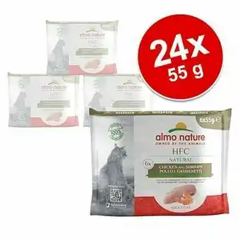Zooplus 24 x 55 g Almo Nature Classic Tonijn & Kip Pouch Voordeelpakket Kattenvoer aanbieding