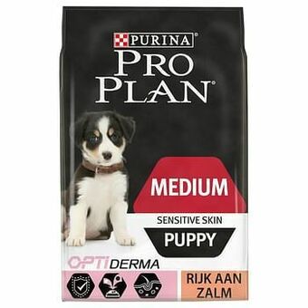 Zooplus 12kg Medium Puppy Optiderma Zalm & Rijst Pro Plan Hondenvoer aanbieding