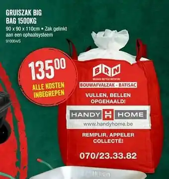 HandyHome Gruiszak big bag aanbieding