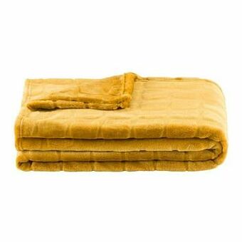 Leen Bakker Plaid Jort - oker - 130x170 cm - Leen Bakker aanbieding