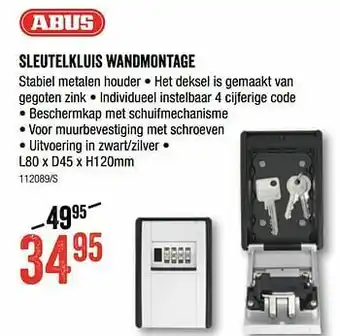Sleutelkluis wandmontage