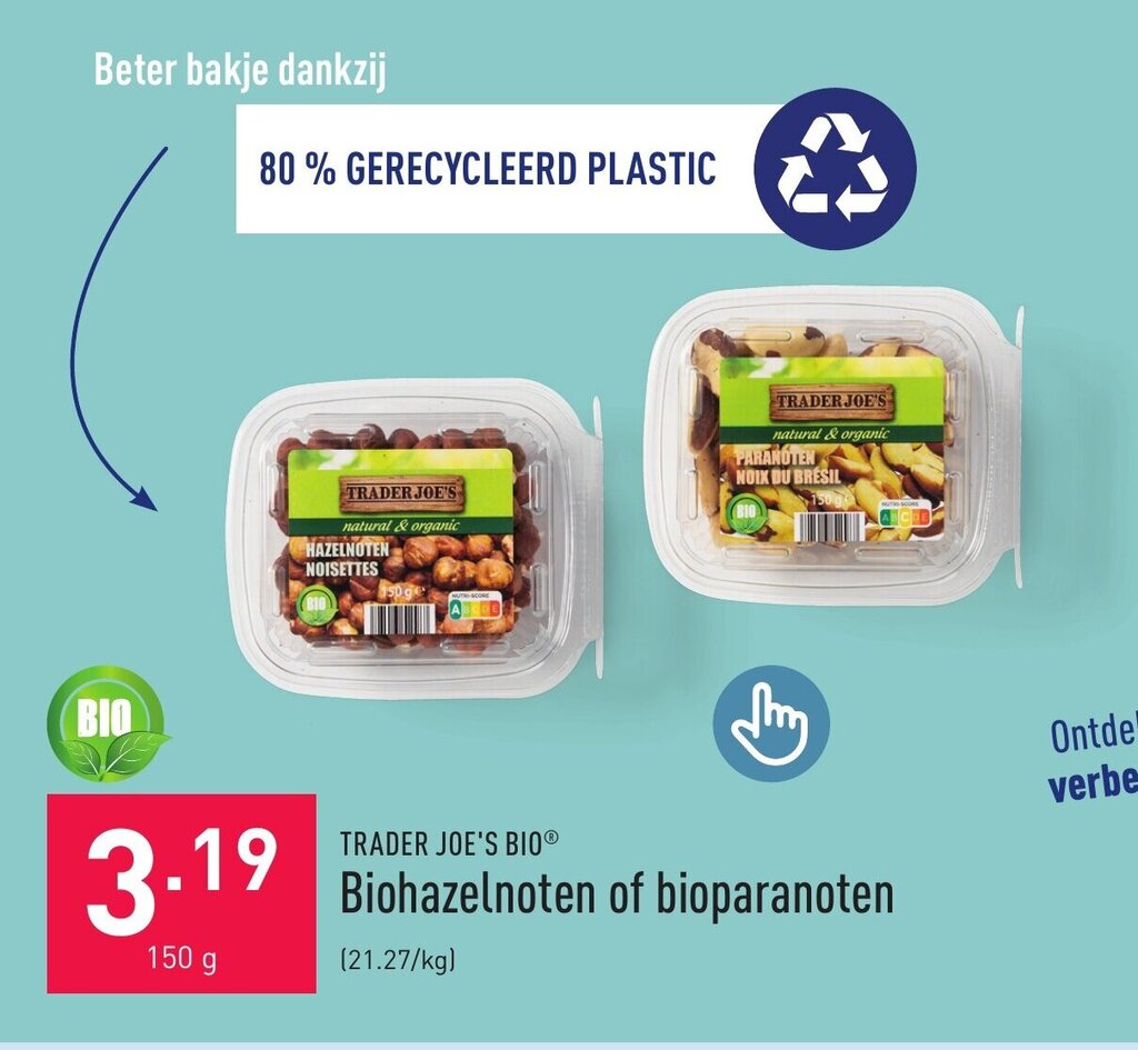 TRADER JOE'S BIO Biohazelnoten of bioparanoten promotie bij ALDI