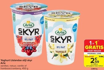 Carrefour Yoghurt ijslandse stijl skyr arla aanbieding