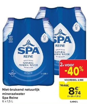 Carrefour Niet-bruisend natuurlijk mineraalwater spa reine aanbieding
