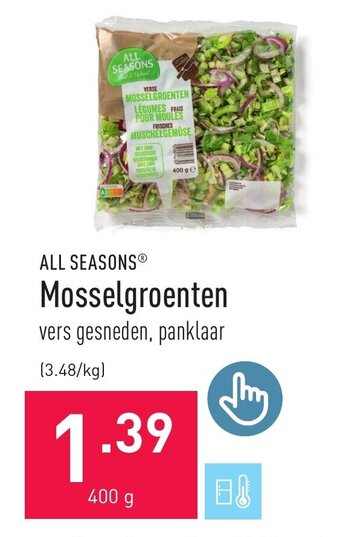 ALDI ALL SEASONS Mosselgroenten 400g aanbieding