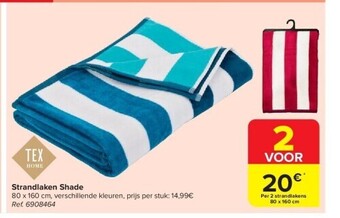 Carrefour Strandlaken shade aanbieding