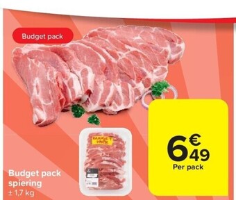 Carrefour Budget pack spiering aanbieding