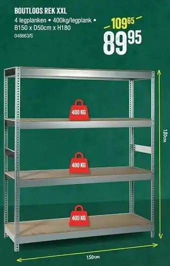 HandyHome Boutloos rek xxl aanbieding