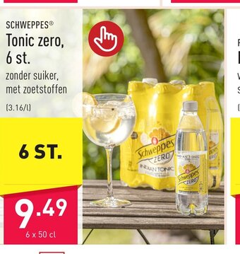 ALDI Schweppes Tonic zero, aanbieding
