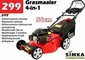 iTEK Simka tuinmachines grasmaaier 4-in-1 aanbieding
