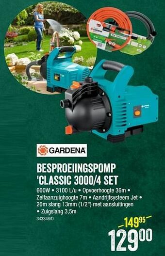 HandyHome Gardena Besproeiingspomp classic 3000-4 set aanbieding