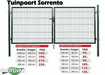 Tuinpoort sorrento dubbele