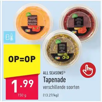 ALDI ALL SEASONS Tapenade 150g aanbieding