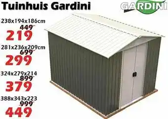 iTEK Tuinhuis gardini aanbieding
