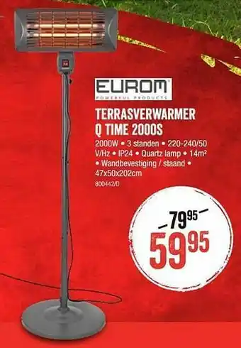 HandyHome Eurom terrasverwarmer q time 2000s aanbieding