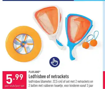 ALDI PLAYLAND Ledfrisbee of netrackets aanbieding