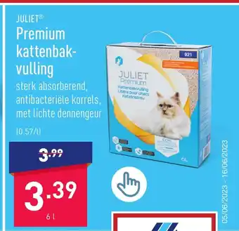 ALDI JULIET Premium kattenbak-vulling aanbieding