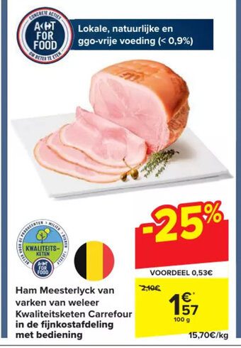Carrefour Ham Meesterlyck van varken van weleer aanbieding