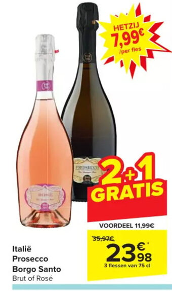 Carrefour Italië Prosecco Borgo Santo aanbieding